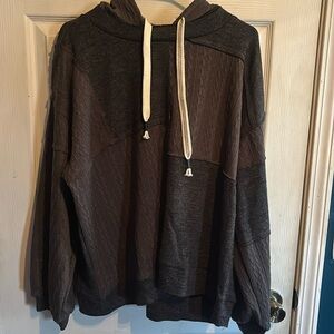 Grey/taupe patchwork fashion hoodie
